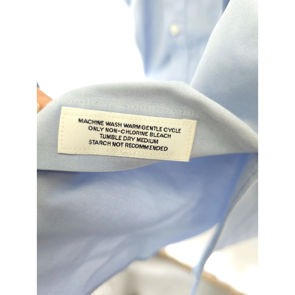 Cremieux Mens 100% Pima Cotton Non-Iron Dress Shirt Light Blue Size 17.5 XLT - Picture 3 of 6